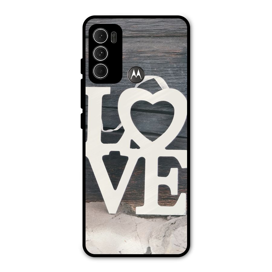 Wood Love Lock Metal Back Case for Moto G60