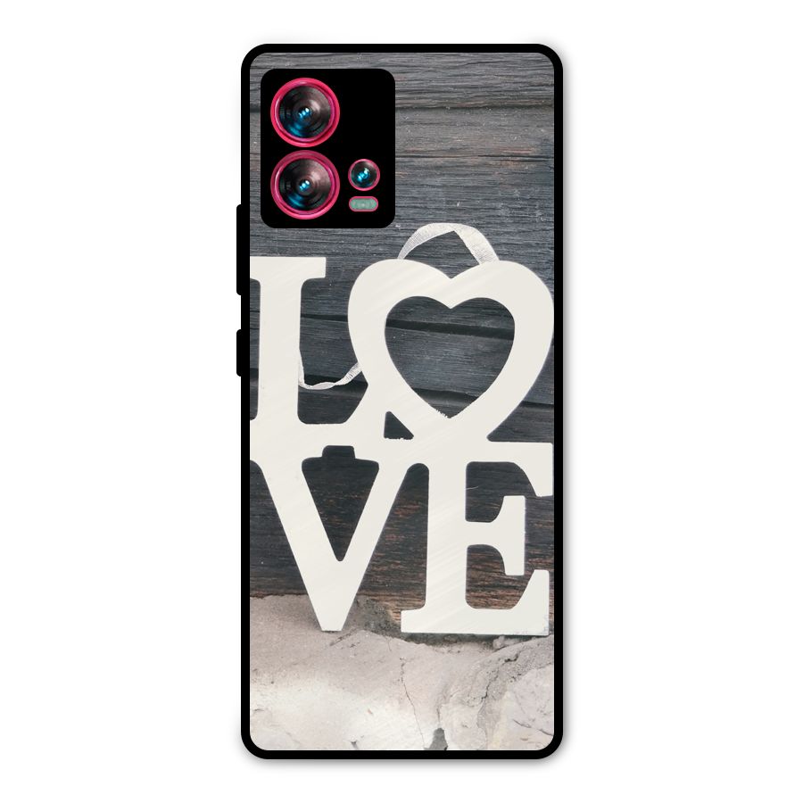 Wood Love Lock Metal Back Case for Motorola Edge 30 Fusion