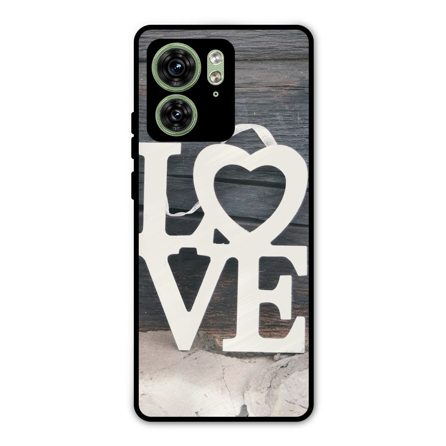 Wood Love Lock Metal Back Case for Motorola Edge 40 5G