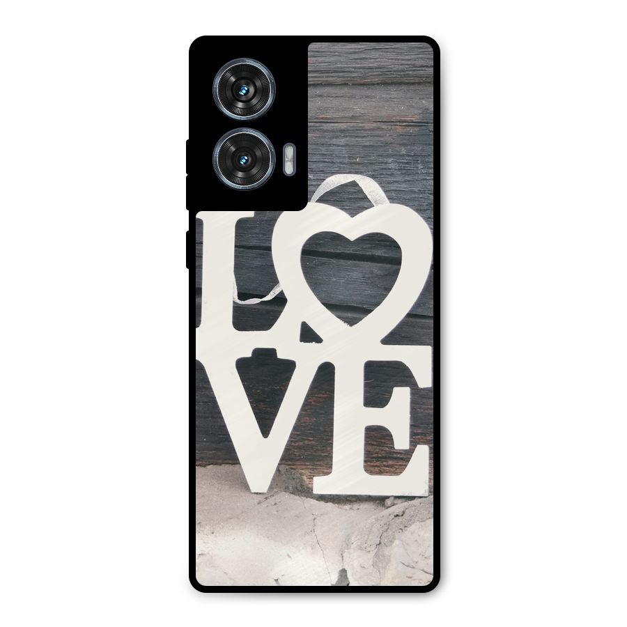 Wood Love Lock Metal Back Case for Motorola Edge 50 Fusion