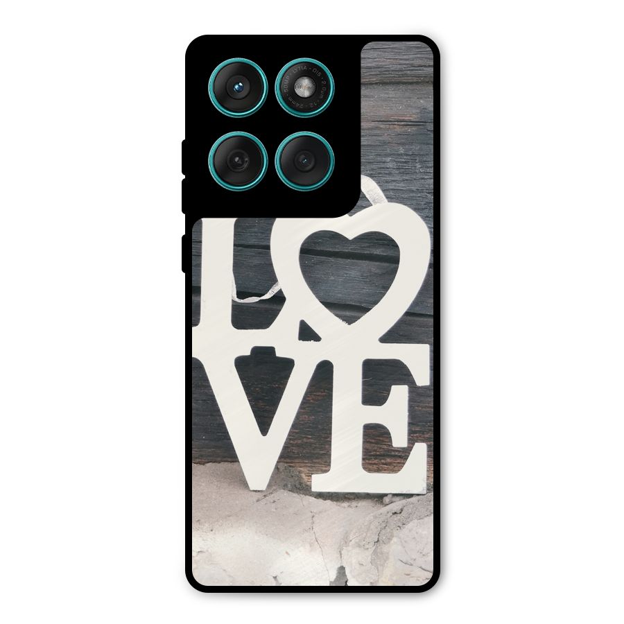 Wood Love Lock Metal Back Case for Motorola Edge 60