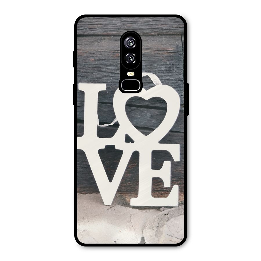 Wood Love Lock Metal Back Case for OnePlus 6