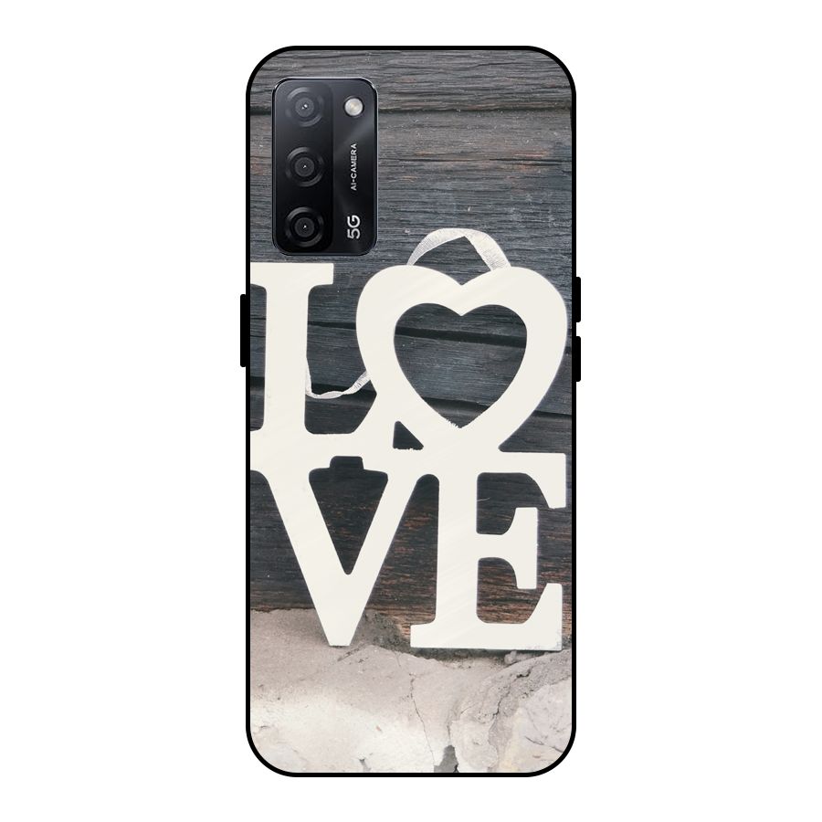 Wood Love Lock Metal Back Case for Oppo A53s 5G