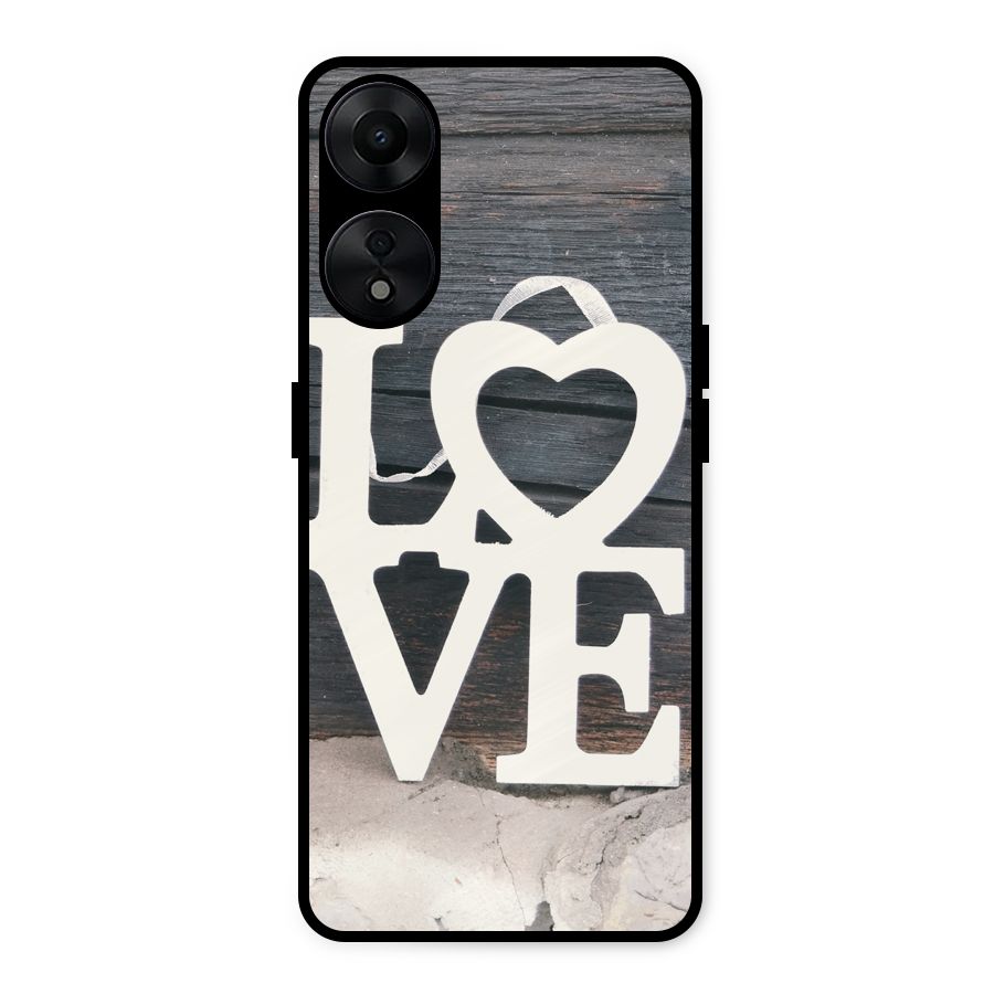 Wood Love Lock Metal Back Case for Oppo A78 5G