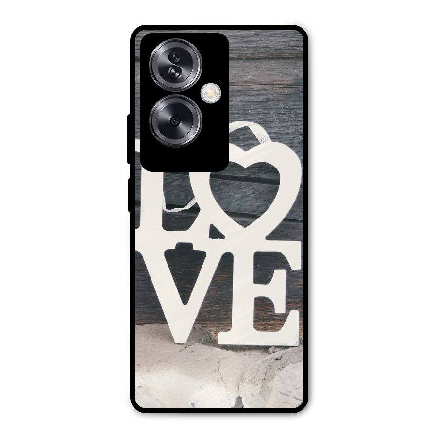 Wood Love Lock Metal Back Case for Oppo A79 5G
