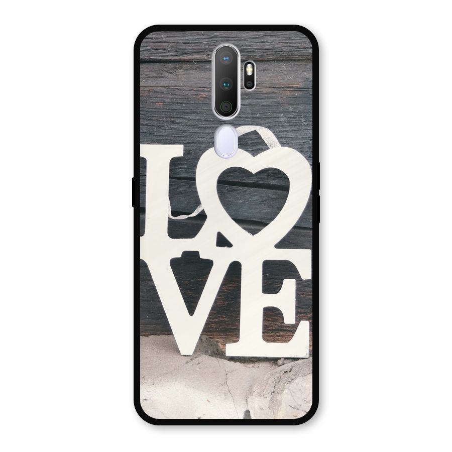 Wood Love Lock Metal Back Case for Oppo A9 (2020)