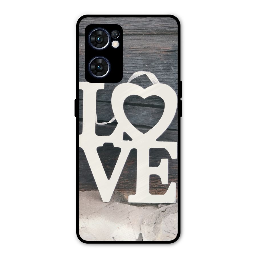 Wood Love Lock Metal Back Case for Oppo Reno7 5G