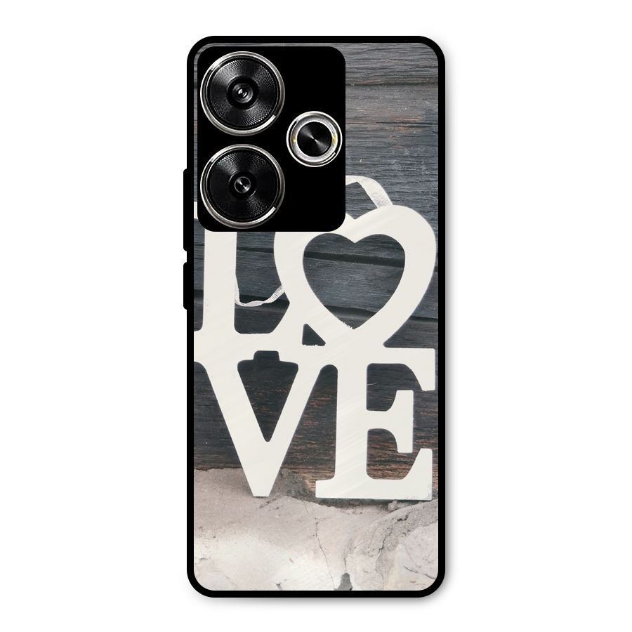 Wood Love Lock Metal Back Case for Poco F6
