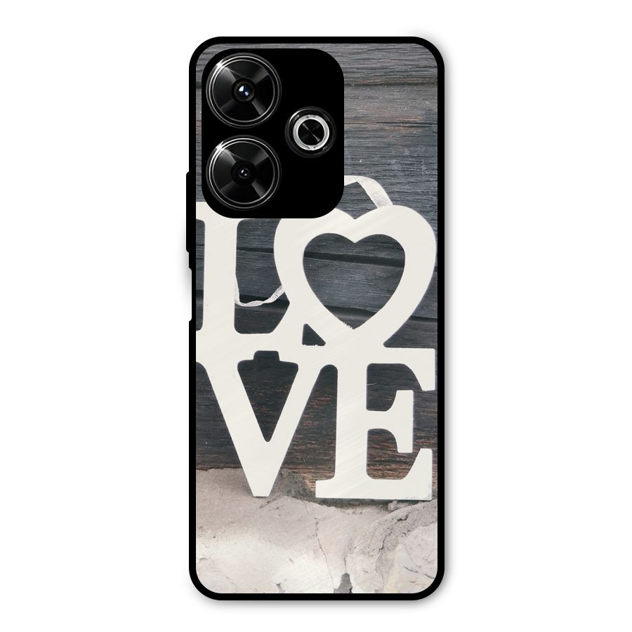 Wood Love Lock Metal Back Case for Poco M6 Plus