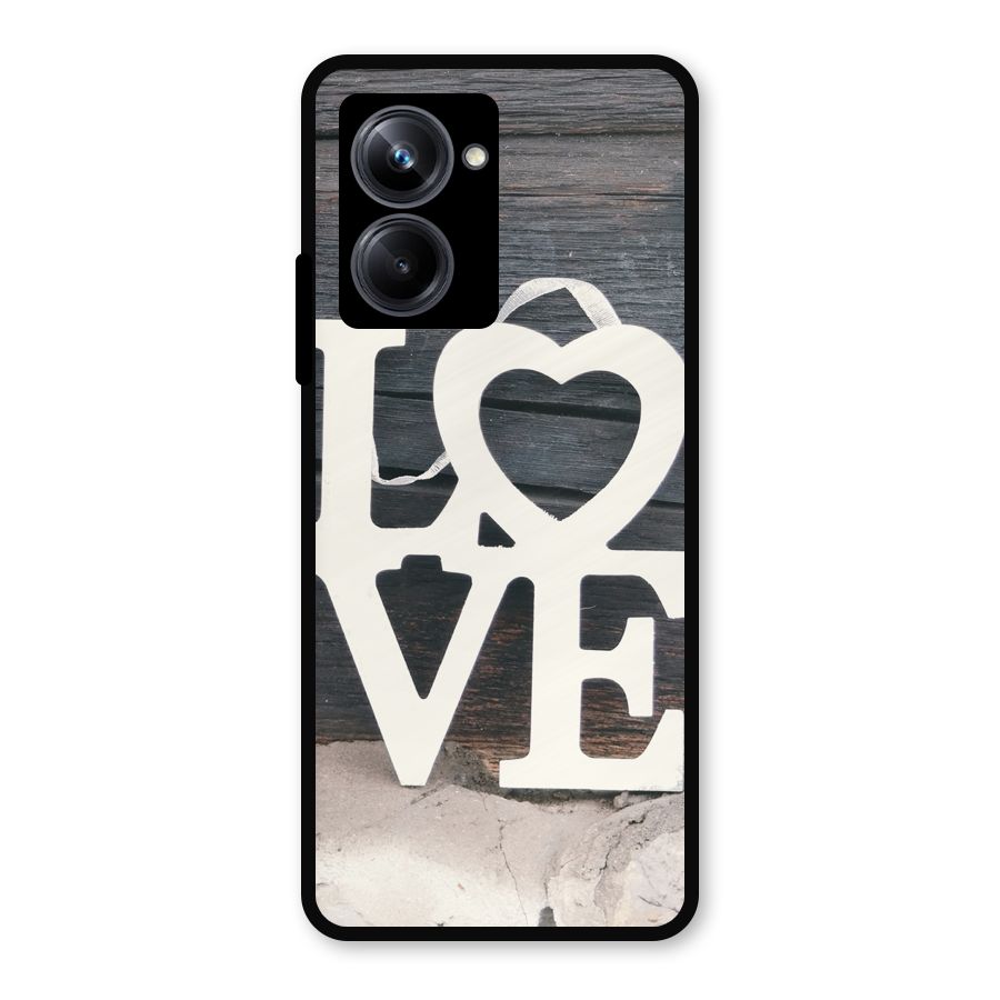 Wood Love Lock Metal Back Case for Realme 10 Pro