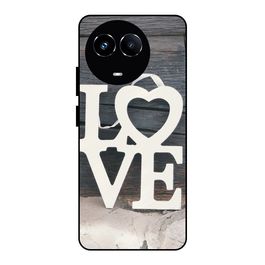 Wood Love Lock Metal Back Case for Realme 11 5G