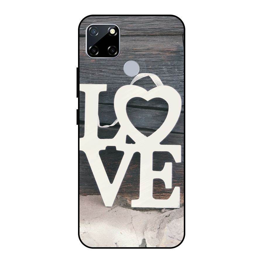 Wood Love Lock Metal Back Case for Realme Narzo 30A