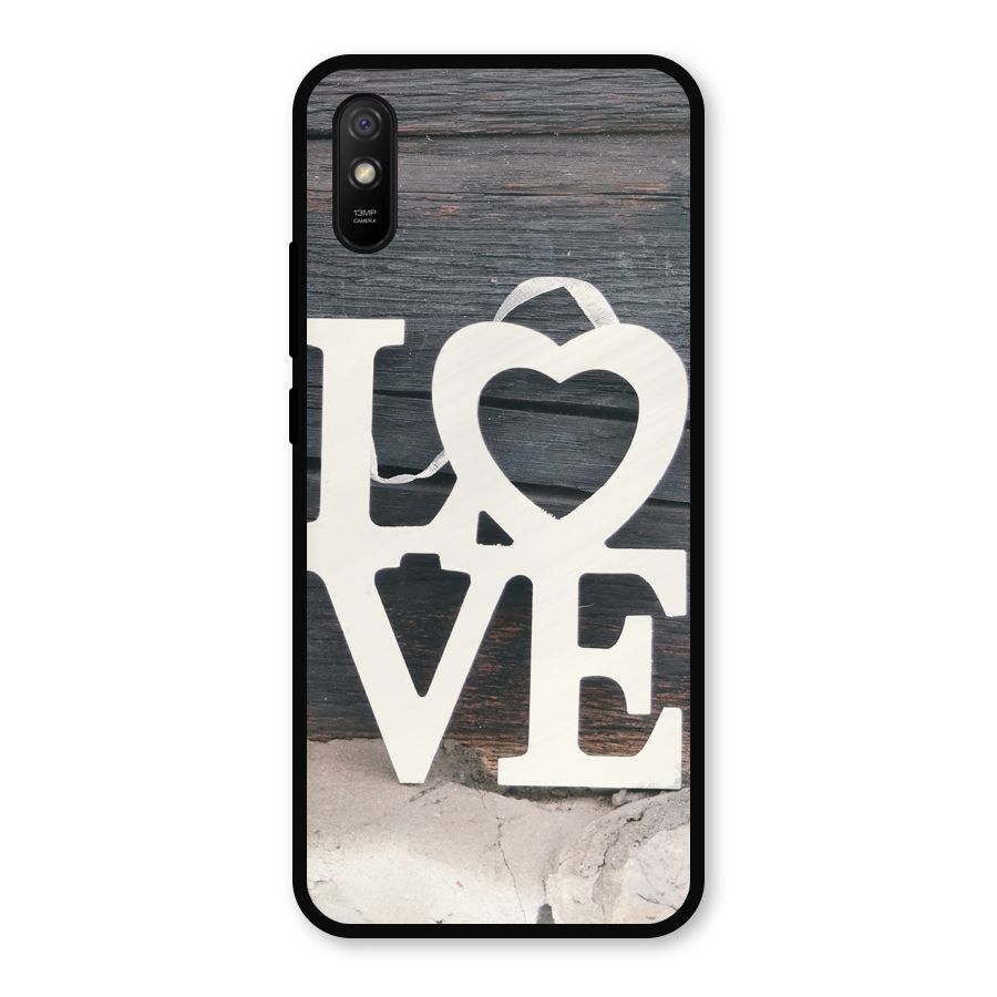 Wood Love Lock Metal Back Case for Redmi 9i