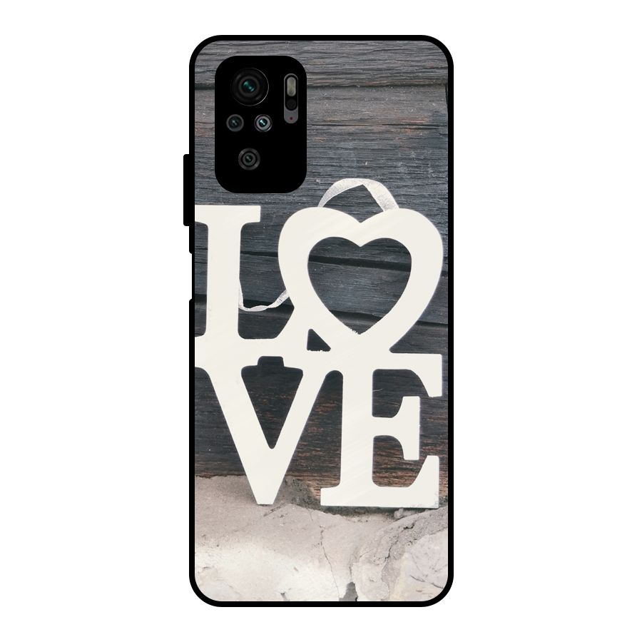 Wood Love Lock Metal Back Case for Redmi Note 10S