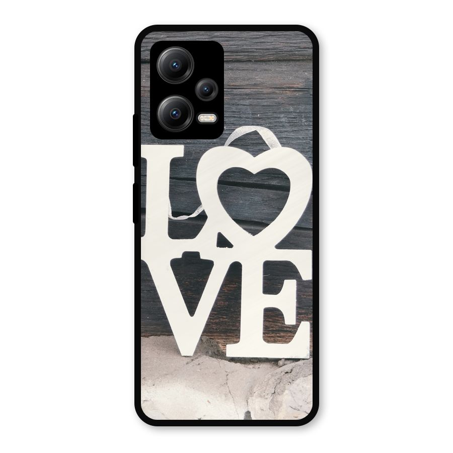 Wood Love Lock Metal Back Case for Redmi Note 12 5G