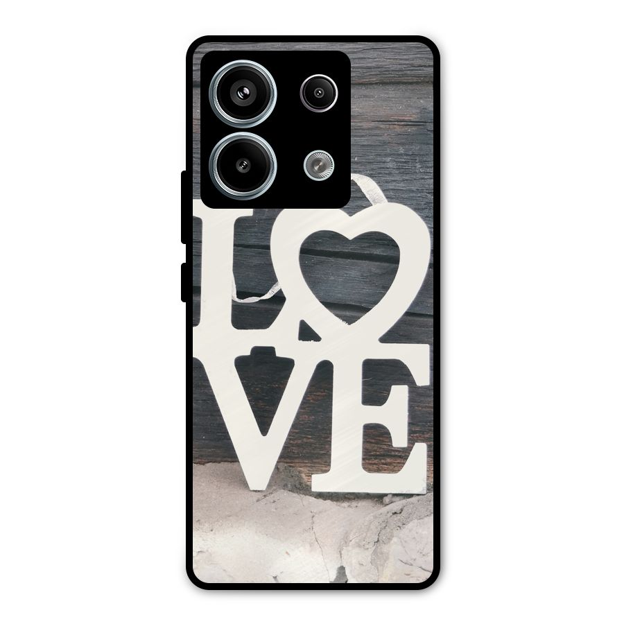 Wood Love Lock Metal Back Case for Redmi Note 13 Pro 5G