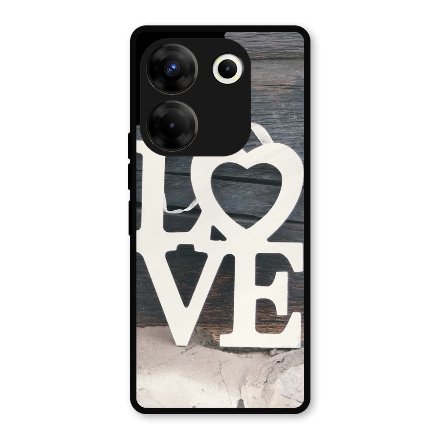 Wood Love Lock Metal Back Case for Tecno Camon 20 Pro