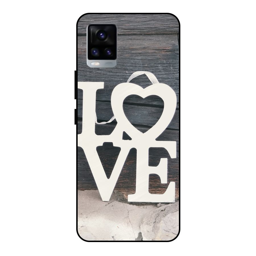 Wood Love Lock Metal Back Case for Vivo V20
