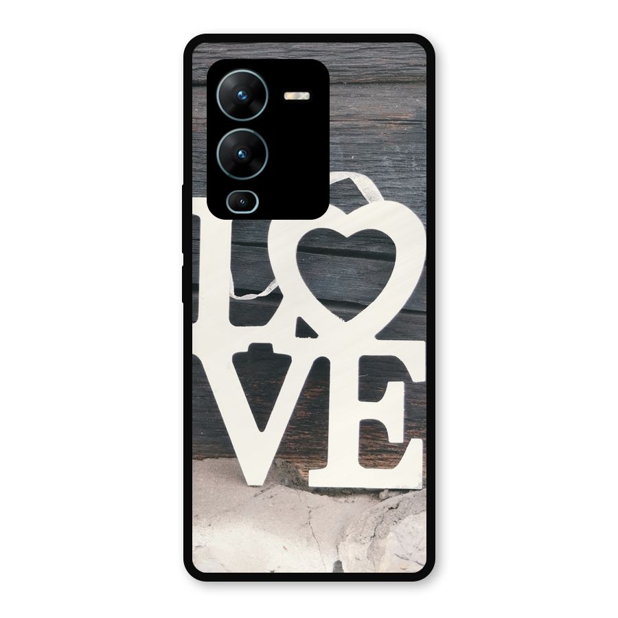 Wood Love Lock Metal Back Case for Vivo V25 Pro