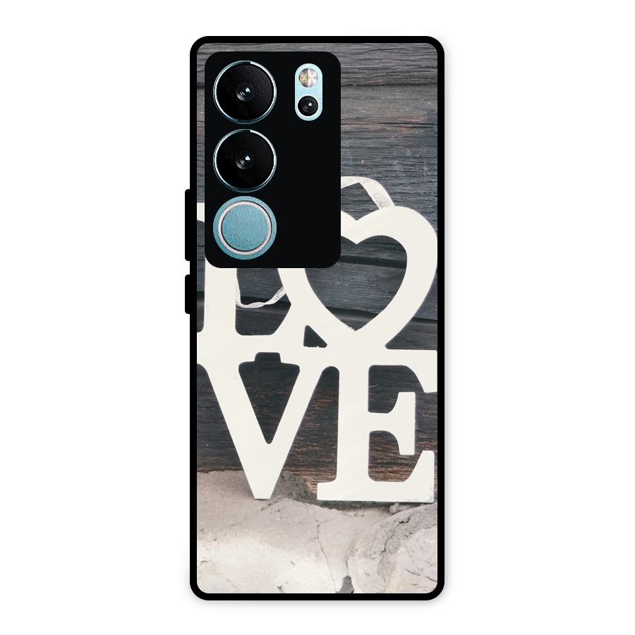 Wood Love Lock Metal Back Case for Vivo V29