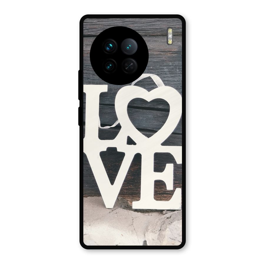 Wood Love Lock Metal Back Case for Vivo X90