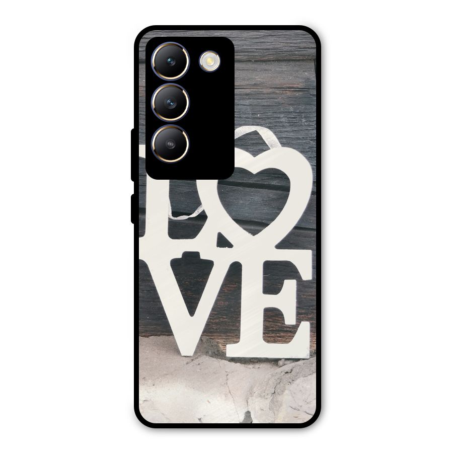 Wood Love Lock Metal Back Case for Vivo Y200e