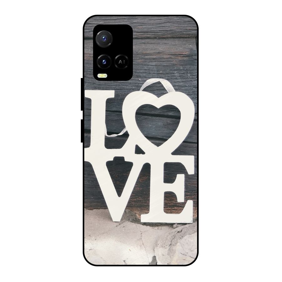 Wood Love Lock Metal Back Case for Vivo Y21