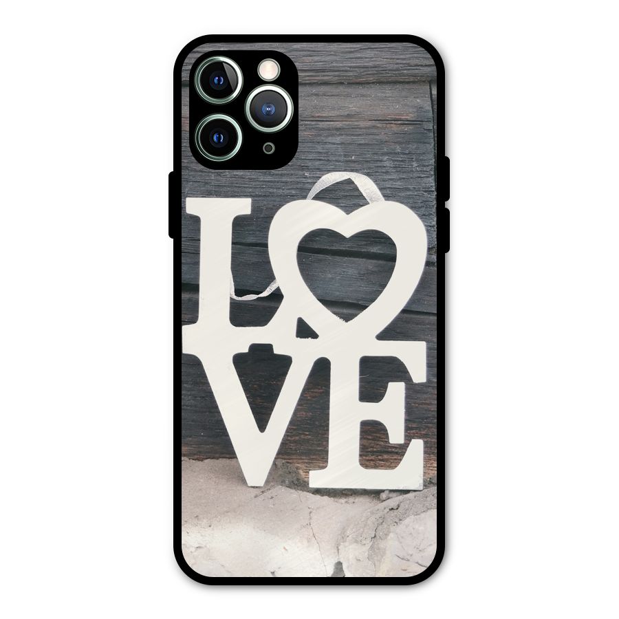 Wood Love Lock Metal Back Case for iPhone 11 Pro Max