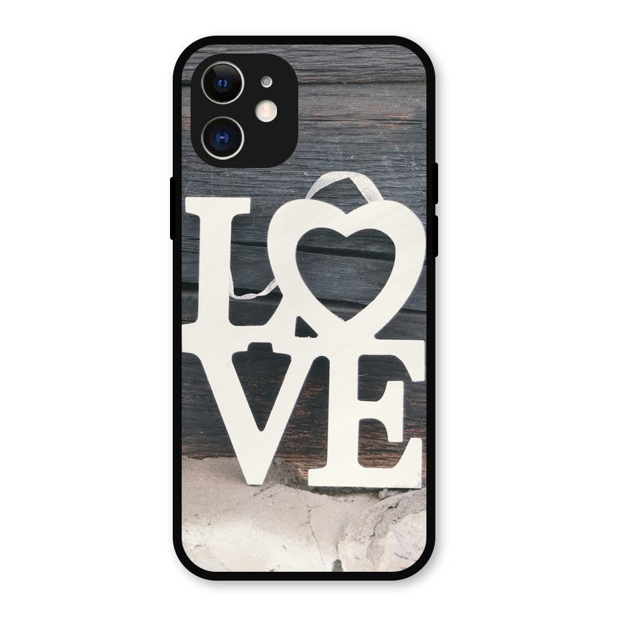 Wood Love Lock Metal Back Case for iPhone 12