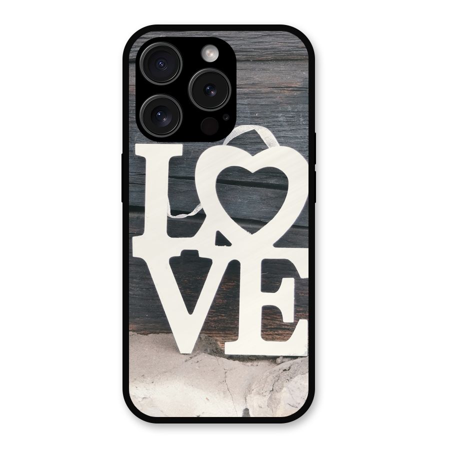 Wood Love Lock Metal Back Case for iPhone 15 Pro