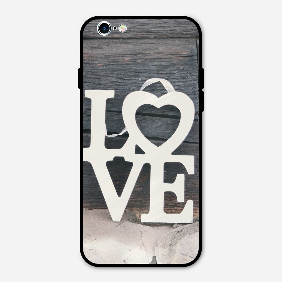 Wood Love Lock Metal Back Case for iPhone 6 6s