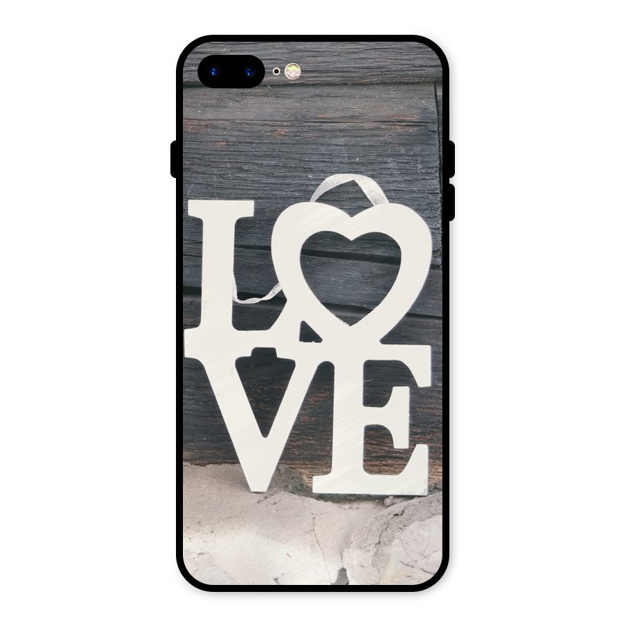 Wood Love Lock Metal Back Case for iPhone 8 Plus