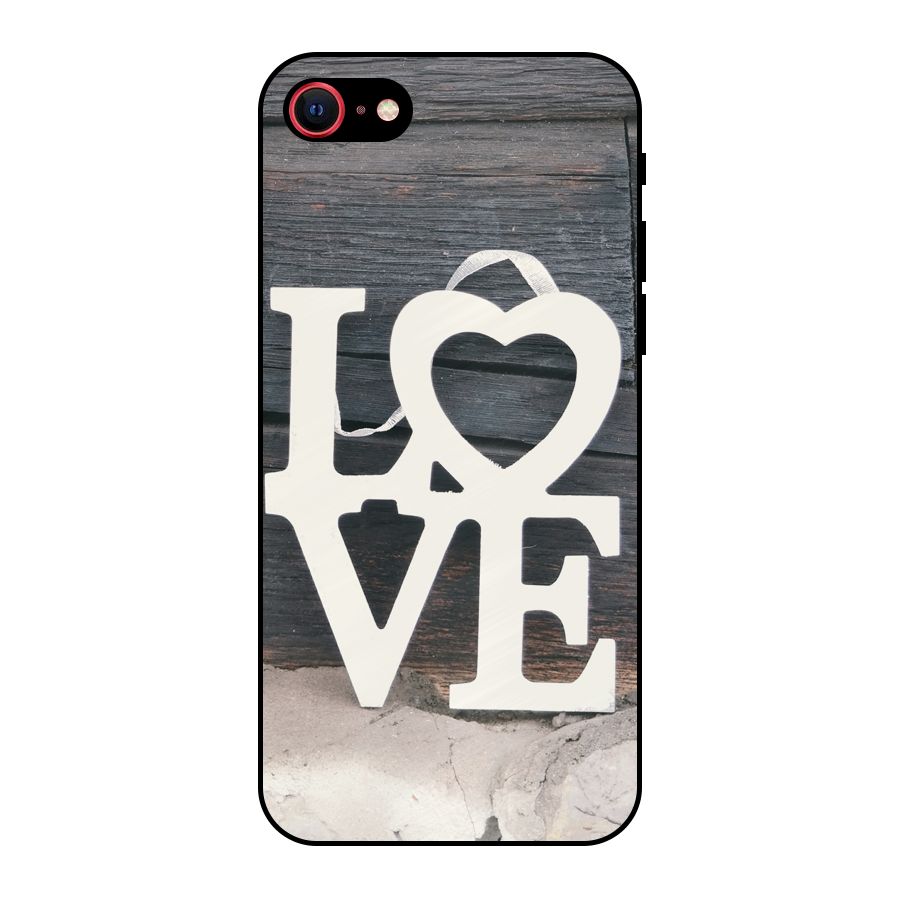Wood Love Lock Metal Back Case for iPhone SE 2022