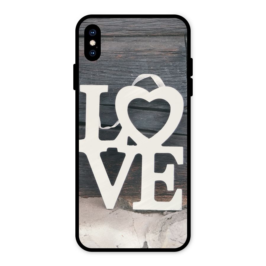 Wood Love Lock Metal Back Case for iPhone XS Max