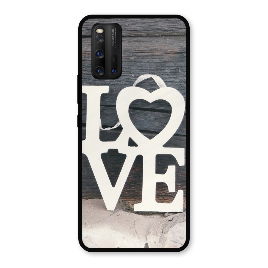 Wood Love Lock Metal Back Case for iQOO 3