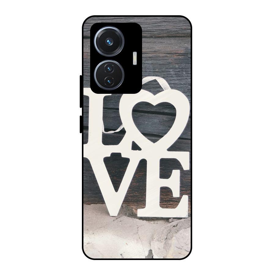 Wood Love Lock Metal Back Case for iQOO Z6 44W