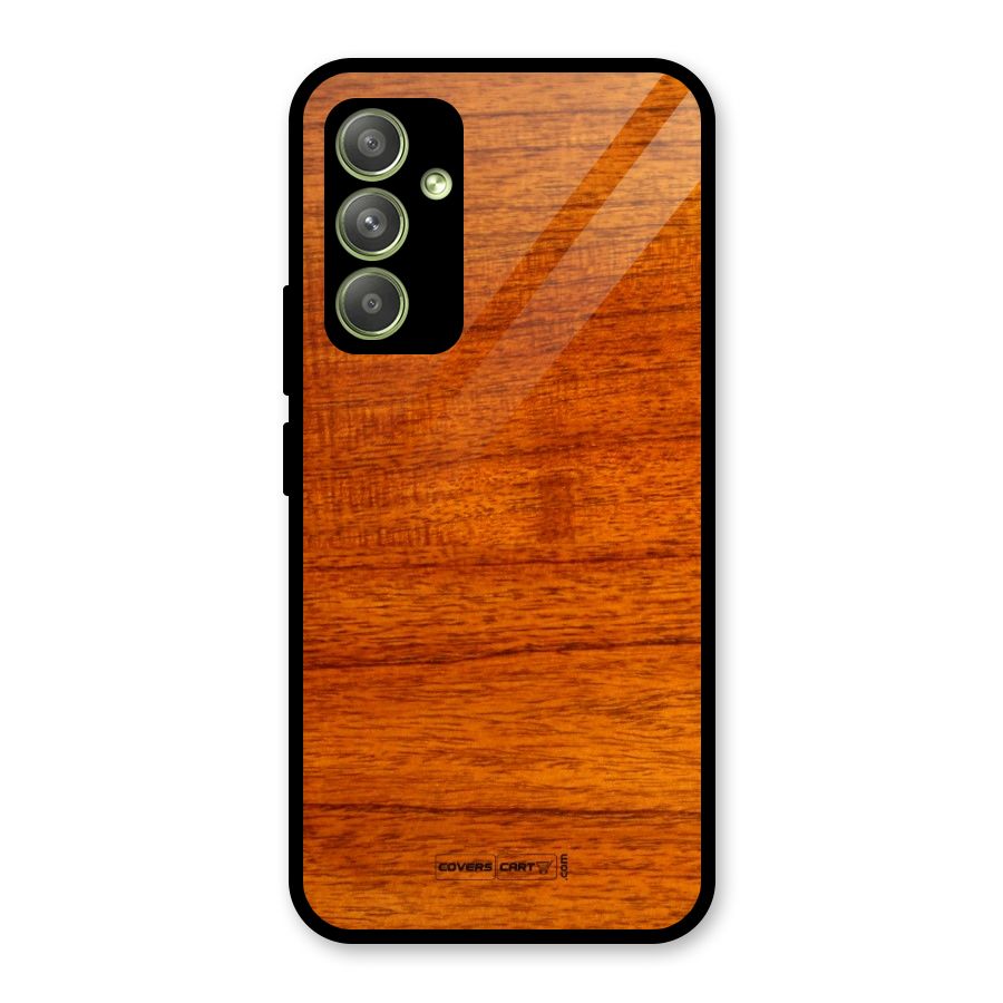 Wood Texture Design Glass Back Case for Galaxy A54