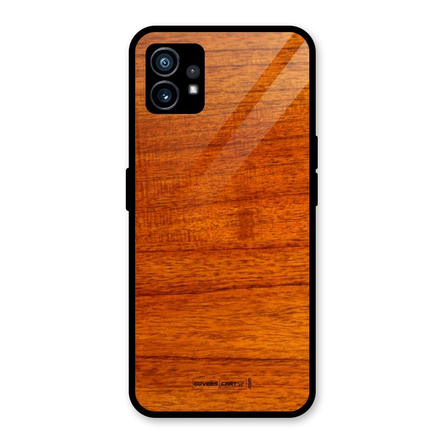 Wood Texture Design Glass Back Case for Nothing Phone 1