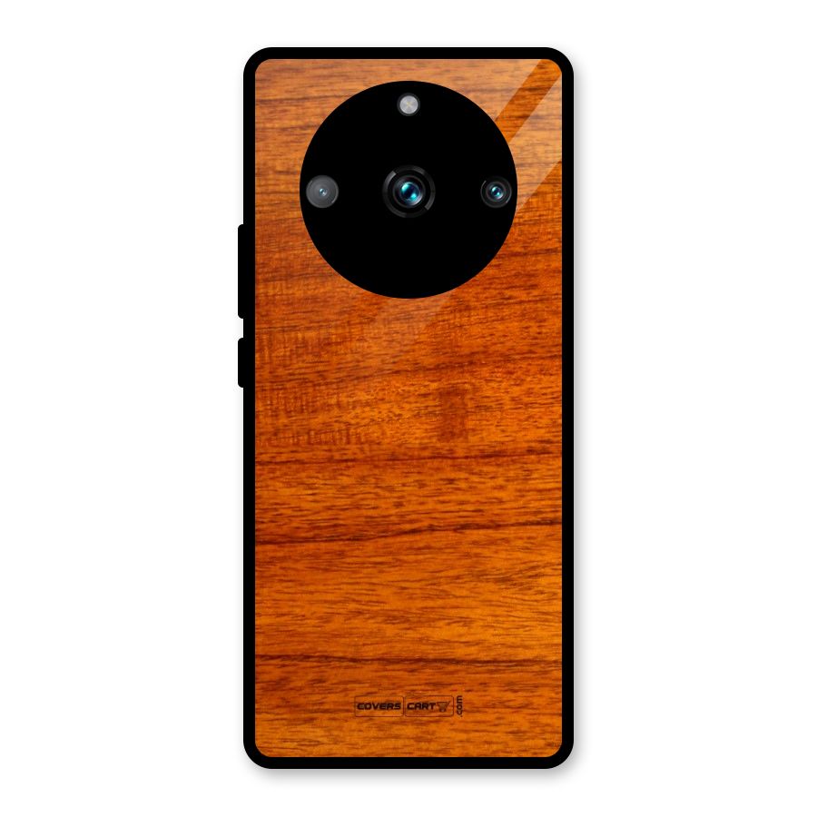 Wood Texture Design Glass Back Case for Realme 11 Pro Plus