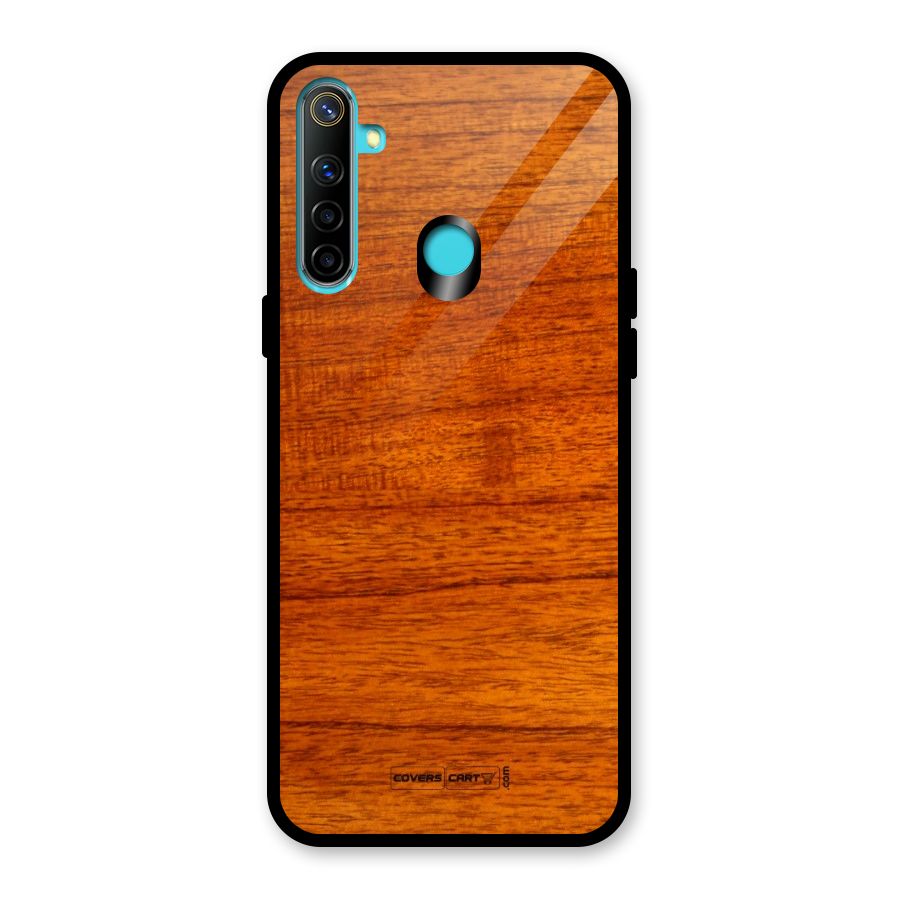 Wood Texture Design Glass Back Case for Realme 5i
