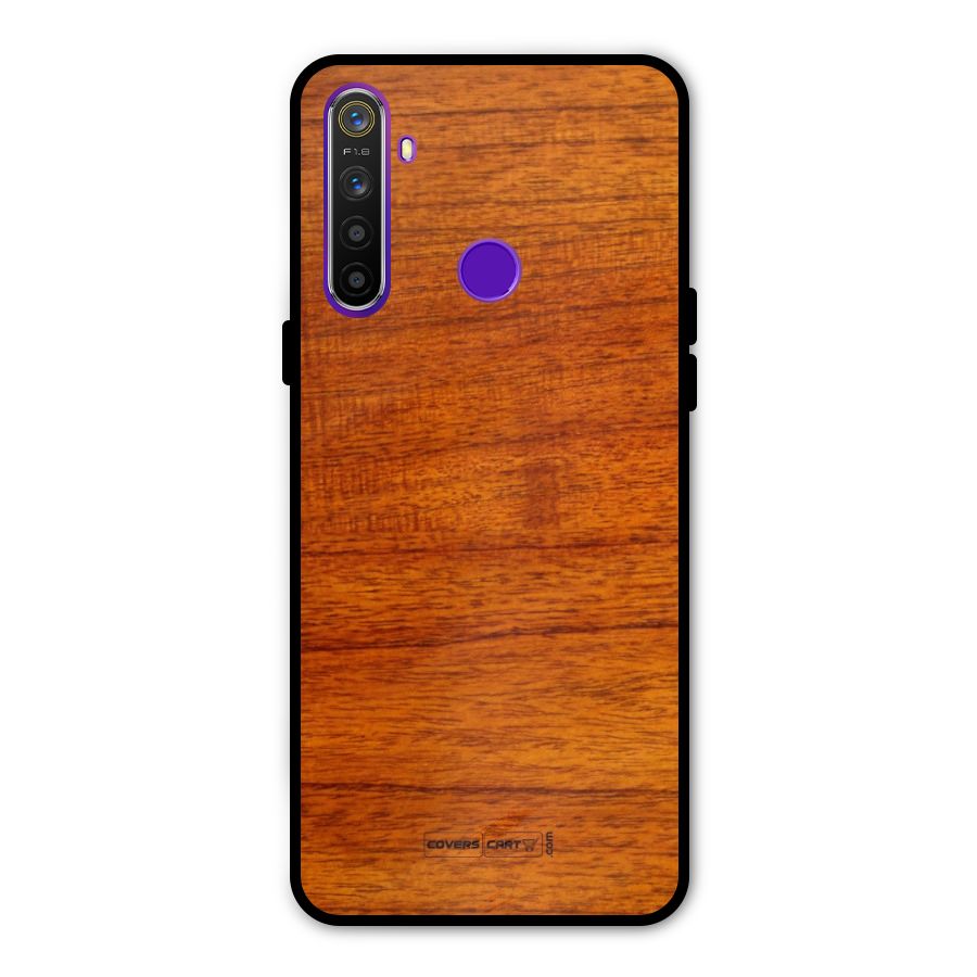 Wood Texture Design Glass Back Case for Realme 5s