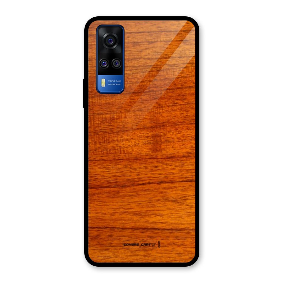 Wood Texture Design Glass Back Case for Vivo Y31