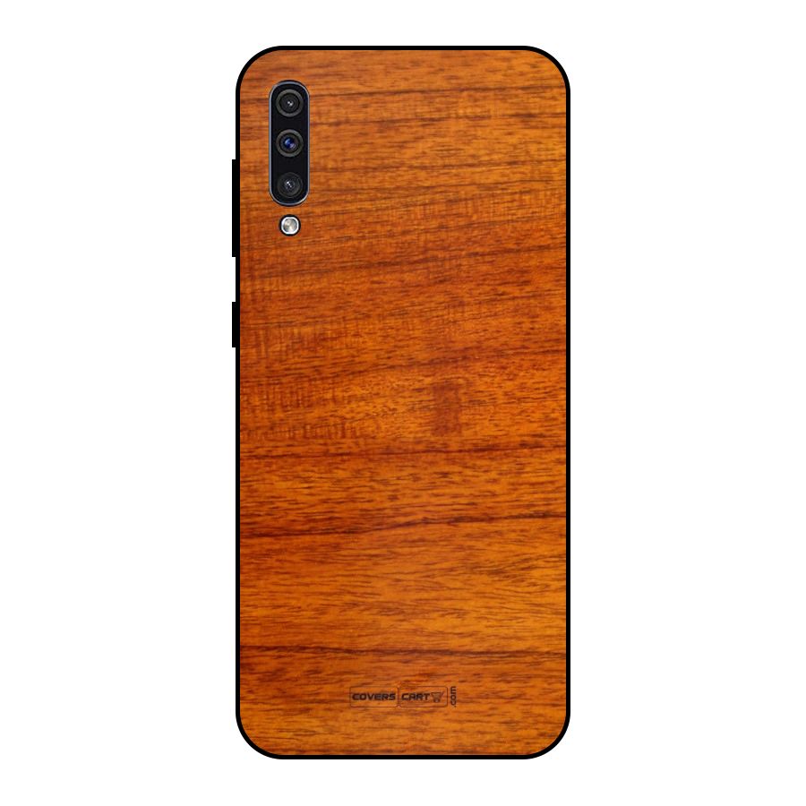 Wood Texture Design Metal Back Case for Galaxy A50