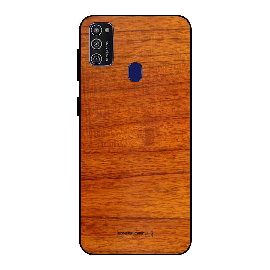 Wood Texture Design Metal Back Case for Galaxy M21