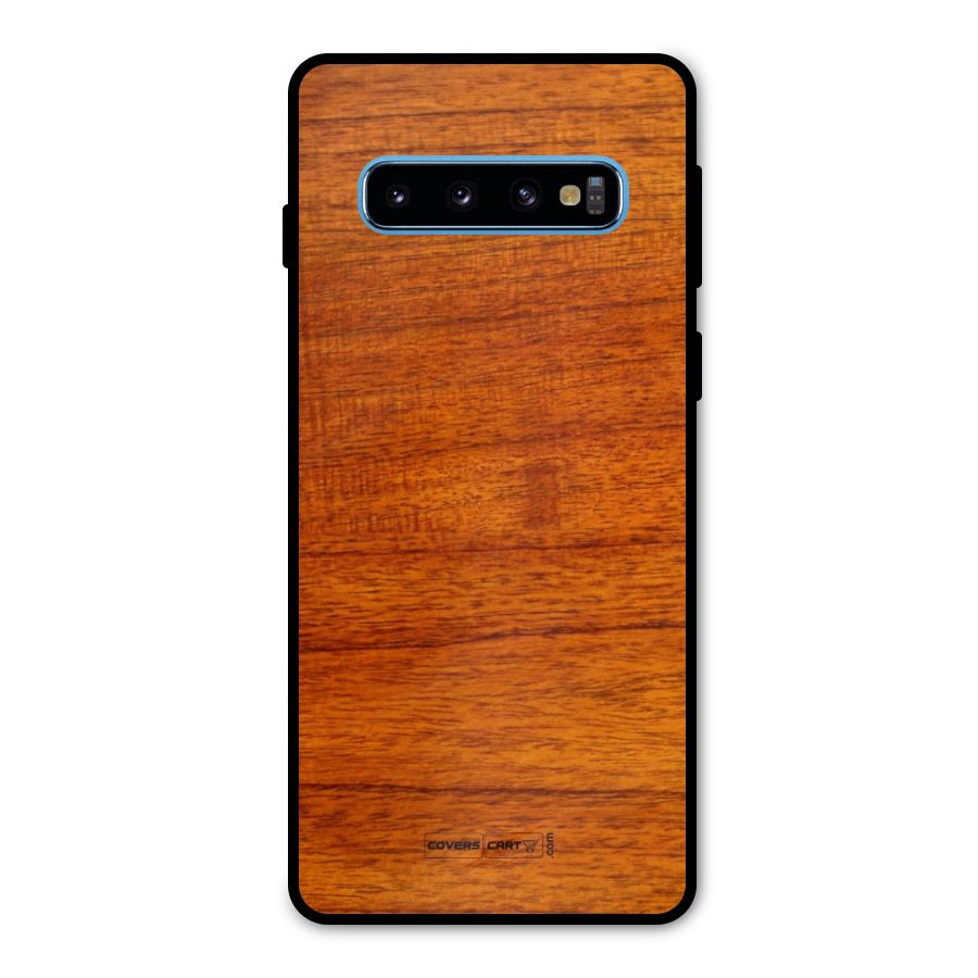 Wood Texture Design Metal Back Case for Galaxy S10