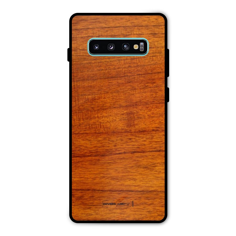 Wood Texture Design Metal Back Case for Galaxy S10 Plus