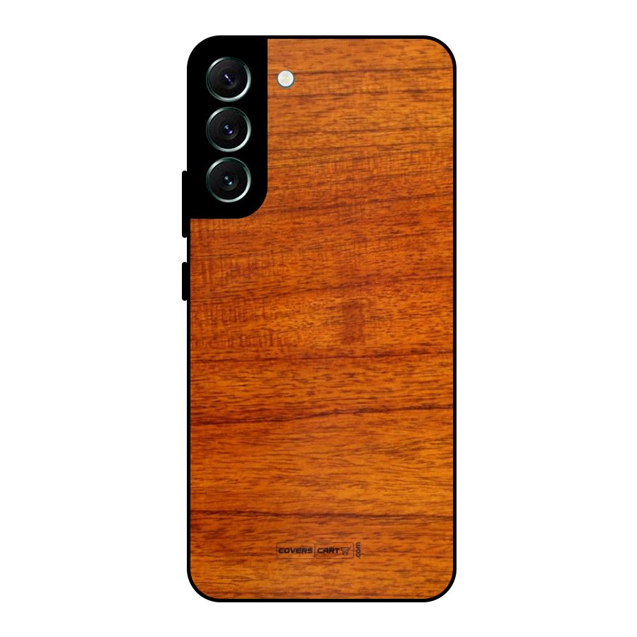 Wood Texture Design Metal Back Case for Galaxy S22 Plus 5G