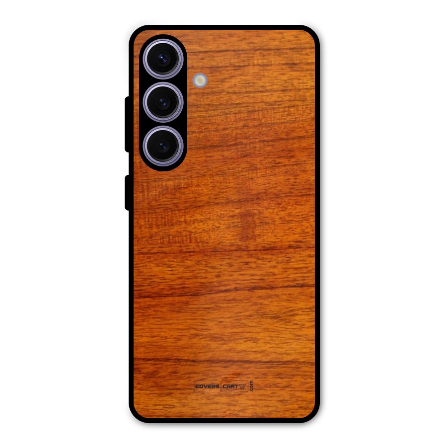 Wood Texture Design Metal Back Case for Galaxy S24