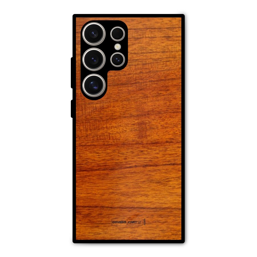 Wood Texture Design Metal Back Case for Galaxy S24 Ultra