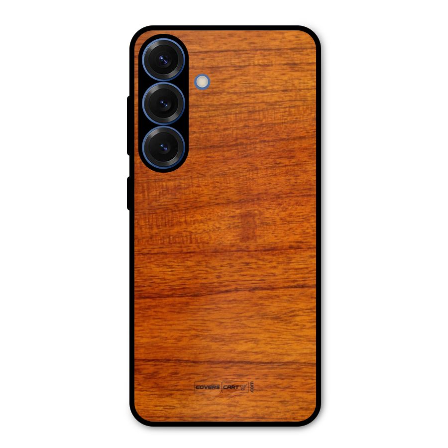 Wood Texture Design Metal Back Case for Galaxy S25